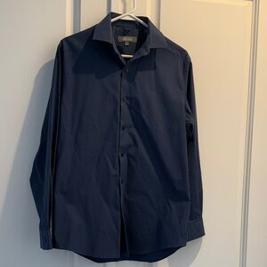 Kenneth Cole Reaction Dark Blue Dress Shirt, 15 32-33Slim Fit, like new